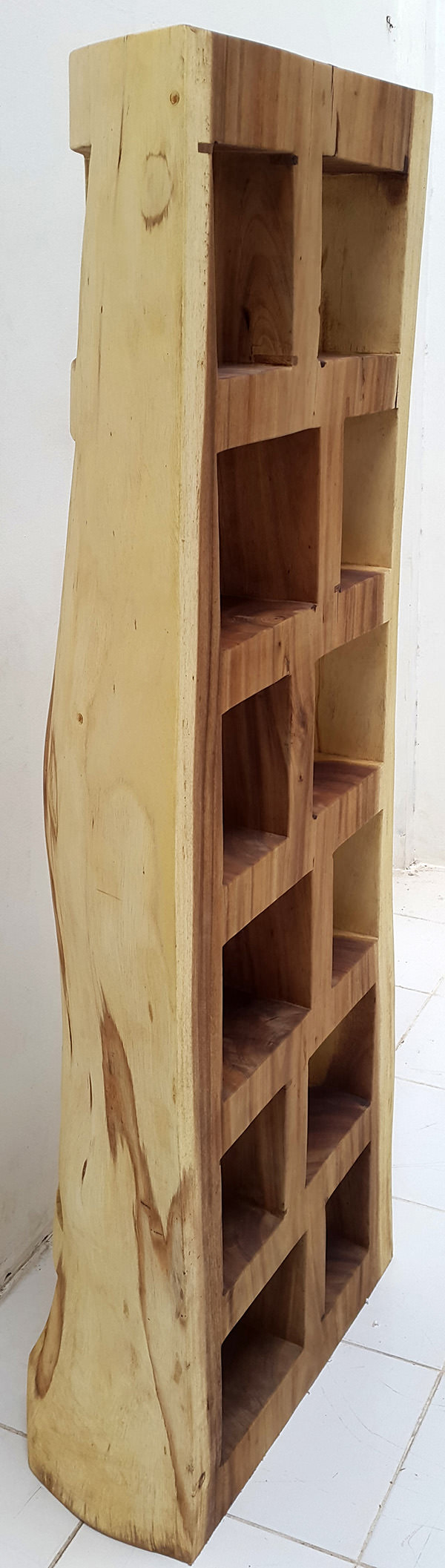 rain tree solid wooden bookcase with organic shapes