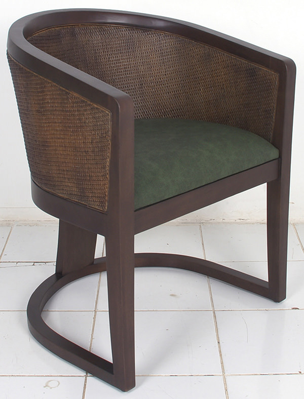 rattan dining chair with dark glaze finish