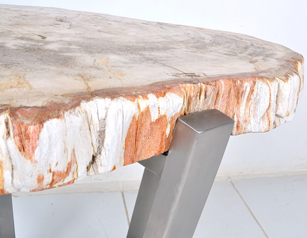 natural fossil side table top