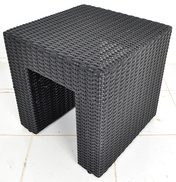 square rattan side table