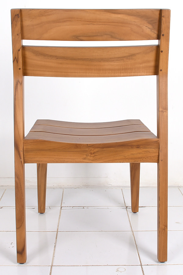 restaurant solid teak side chair with natural finish