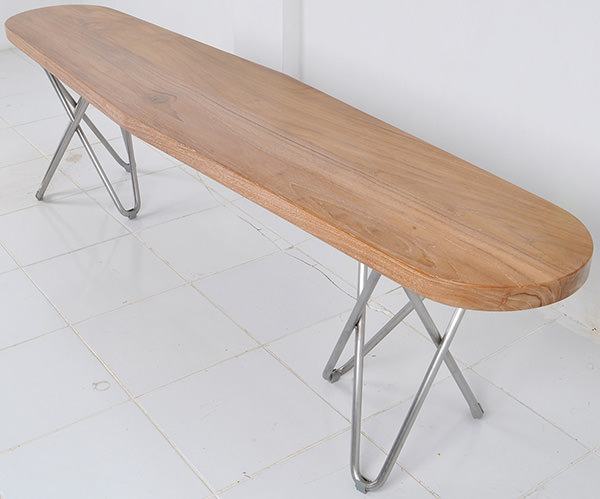 Dining table with Stainless steel legs