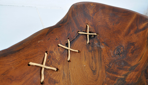 balinese ethnic wooden fruit bowl with rope