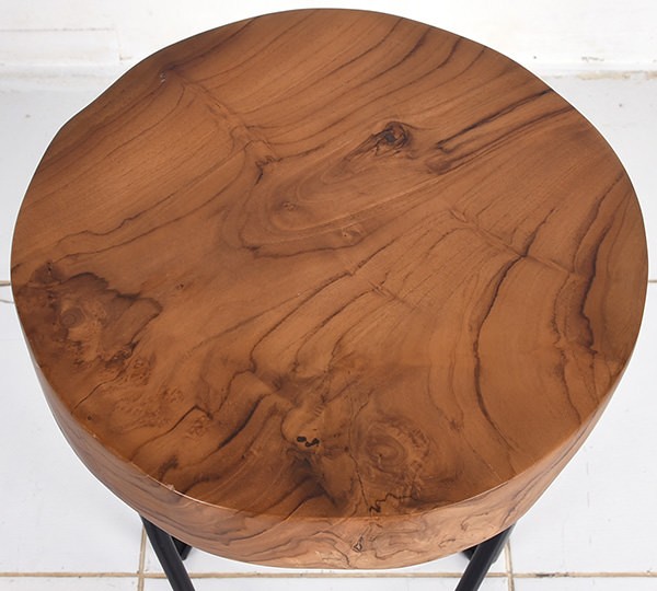 teak natural round seat