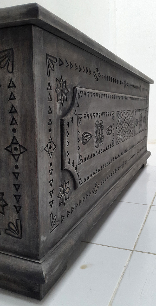trunk with ethnic carvings
