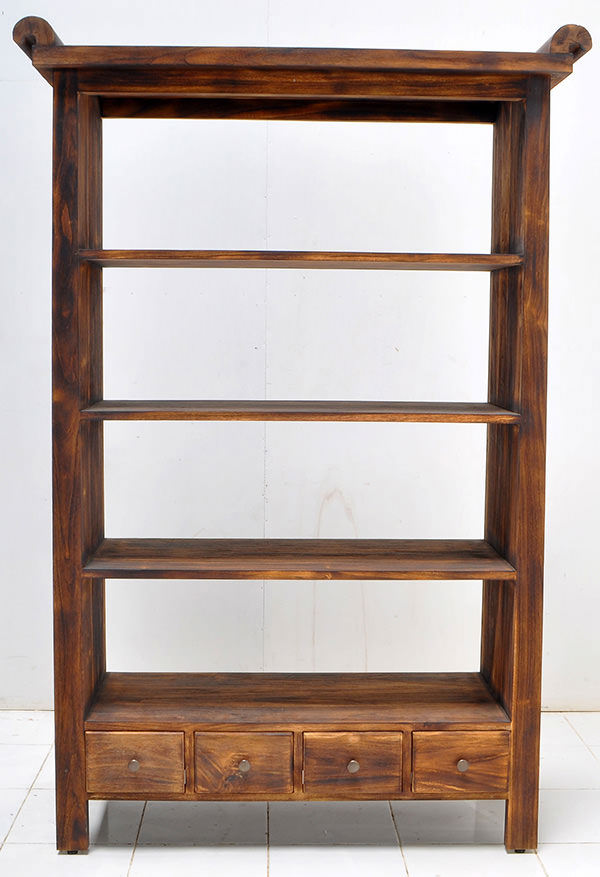 teak book rack