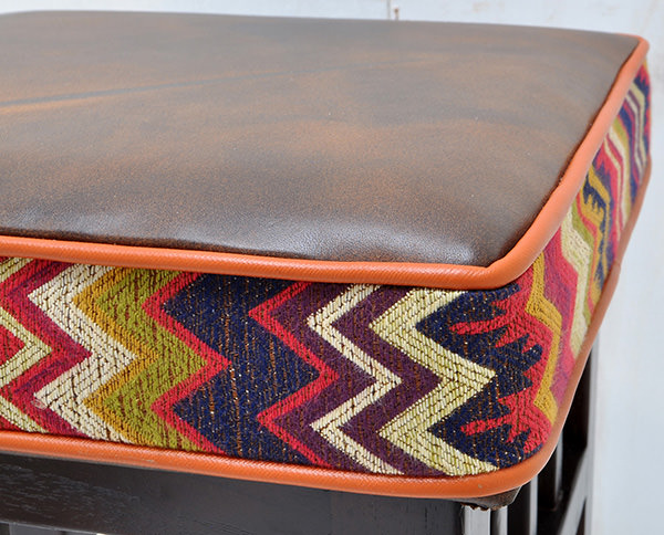 leather cushion for teak bar stool