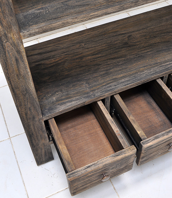 bookshelf with drawers