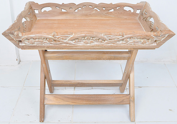 white washed teak tray