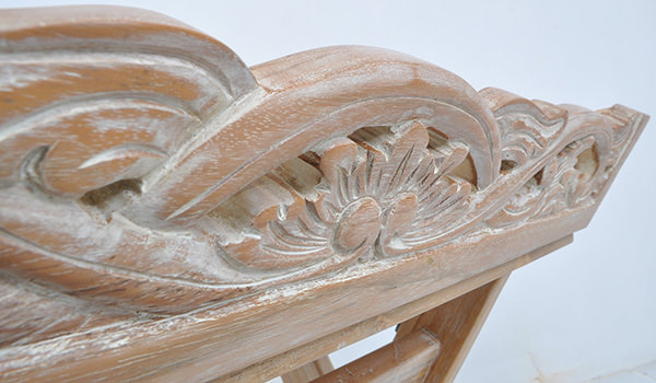 white washed carved solid teak