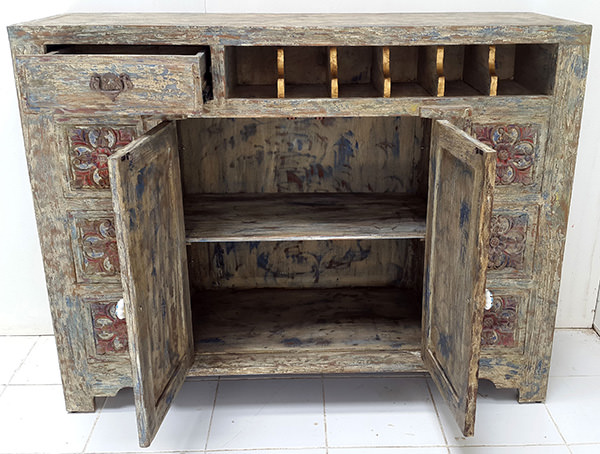 antique restaurant waiter station with gold paint