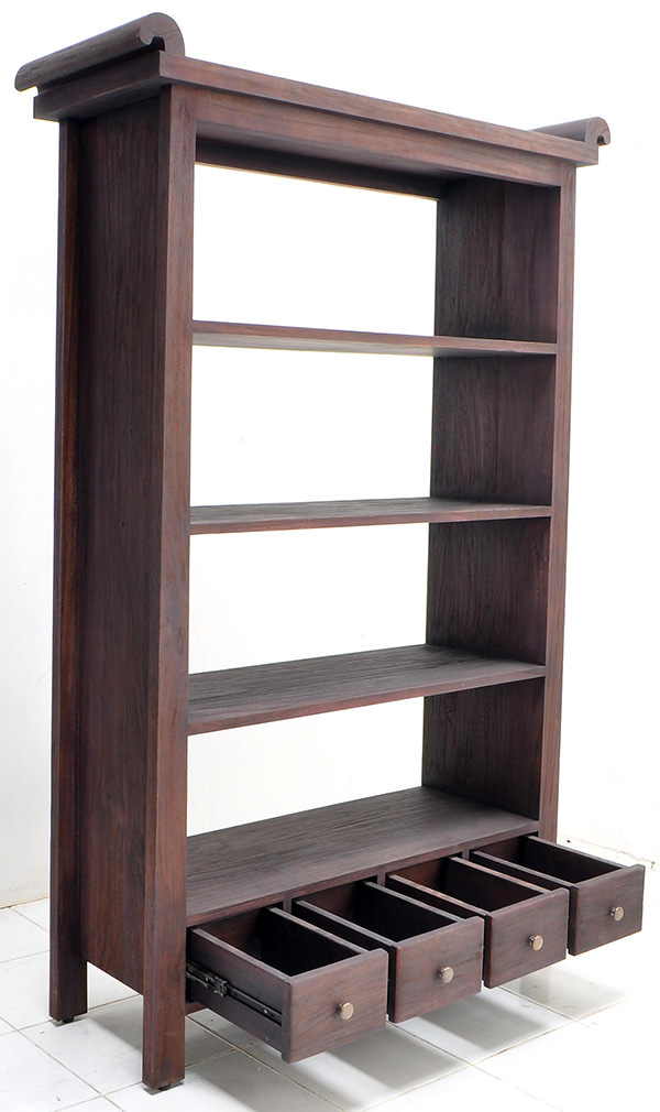 4 shelves teak book rack