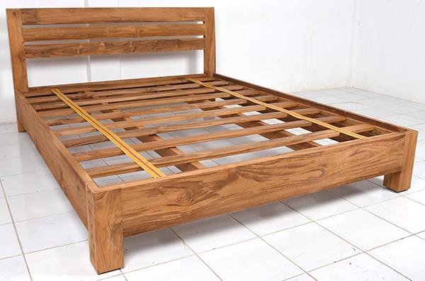 solid teak wood bed with functional design