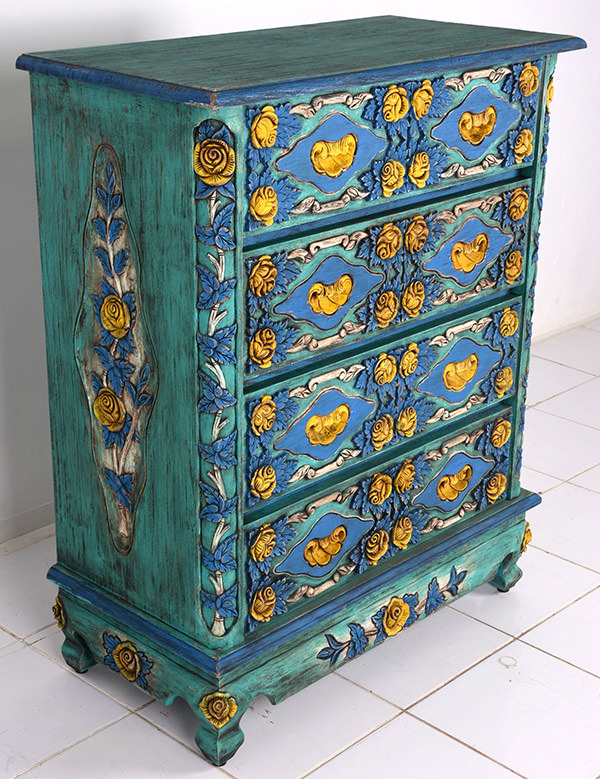 mahogany cabinet with carvings