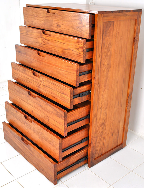 Teak dresser with seven drawers