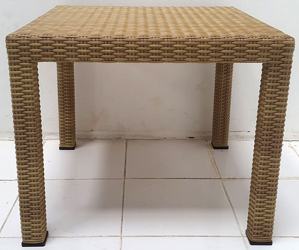 square wicker garden table