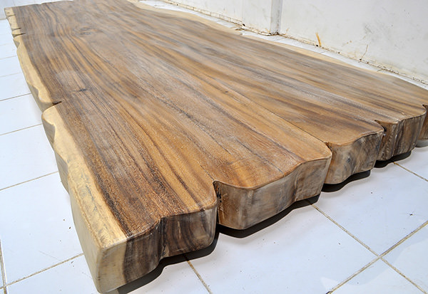 big suar slab table top with a natural matte finishing