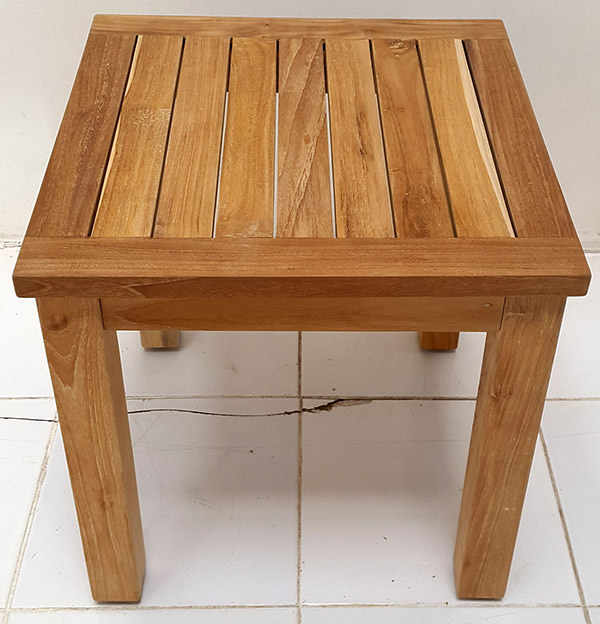 grade B teak square outdoor side table with natural finishing