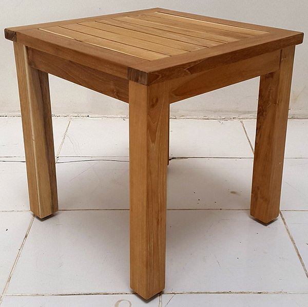 grade A teak square outdoor side table with natural finishing
