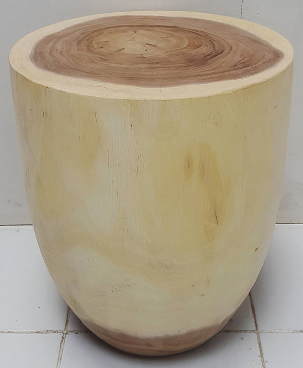 suar round stool with natural color