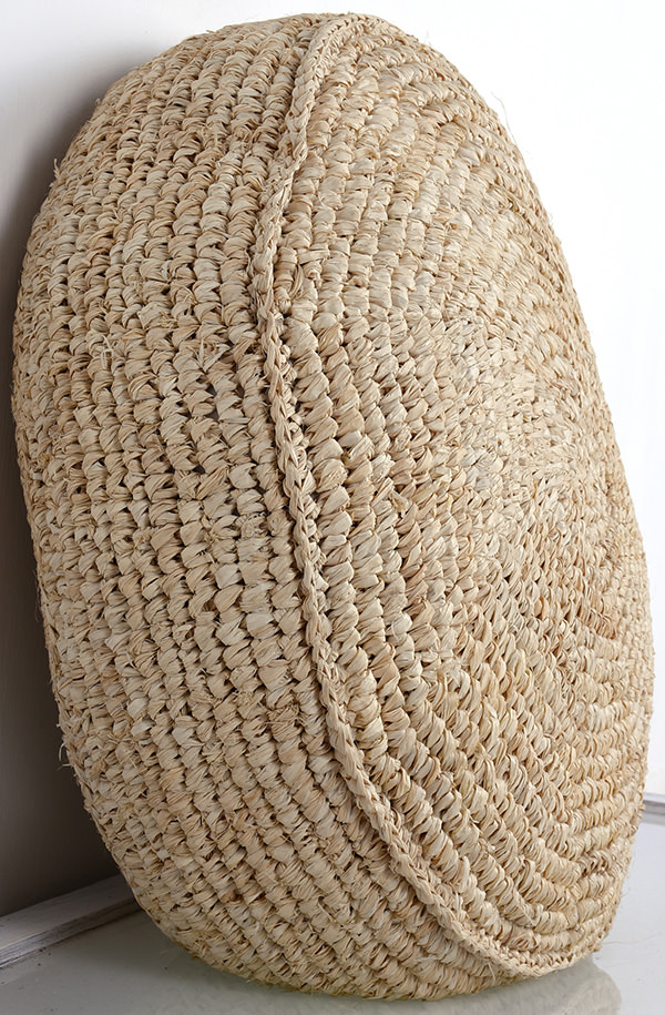 round natural indoor ottoman