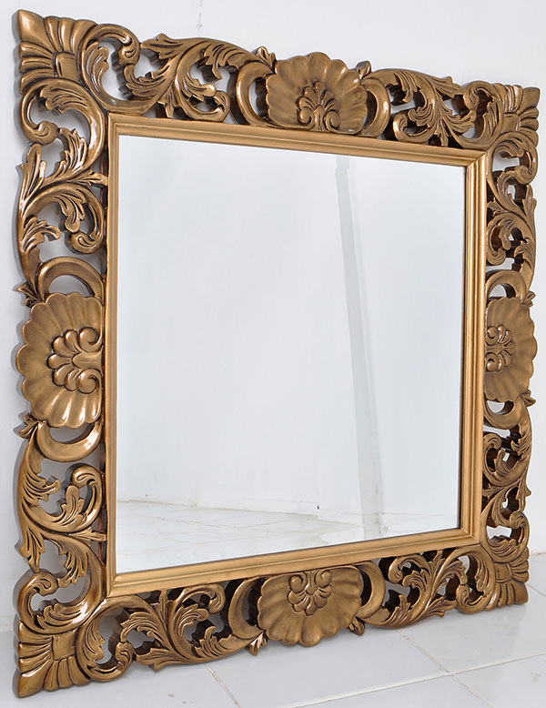 carved teak mirror