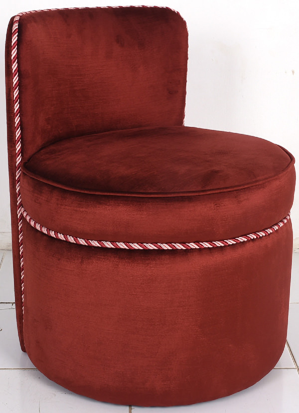 red velvet tub chair