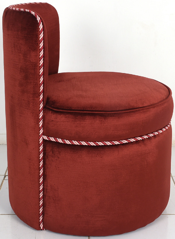 red tub chair