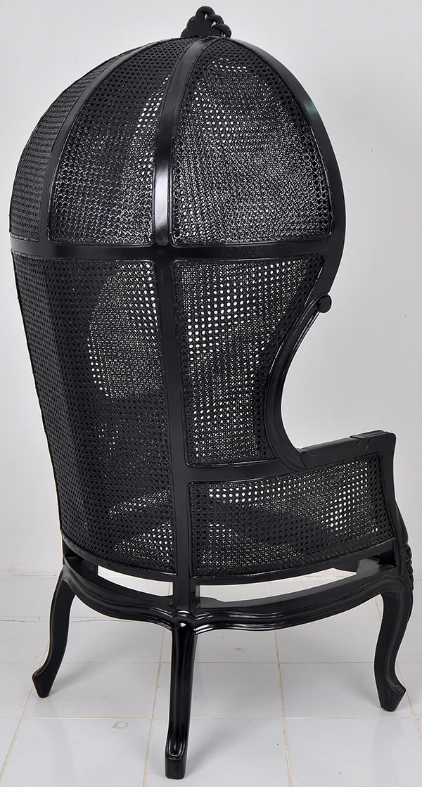 black round traditional handmade craft high back chair