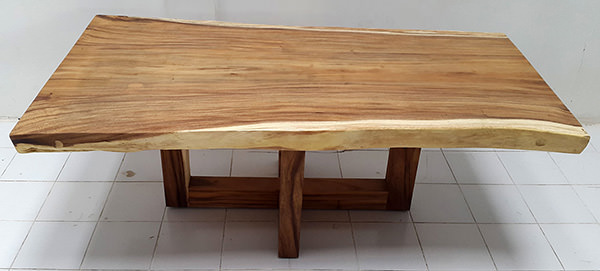 suar wooden dining table with crossed legs