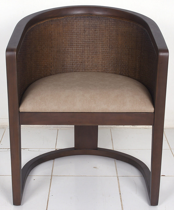 mahogany and rattan dining chair