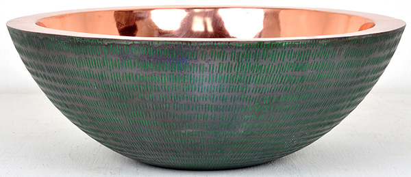 round copper wash basin