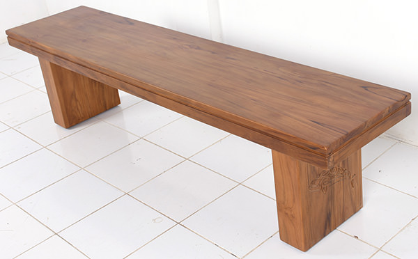 smooth teak bench