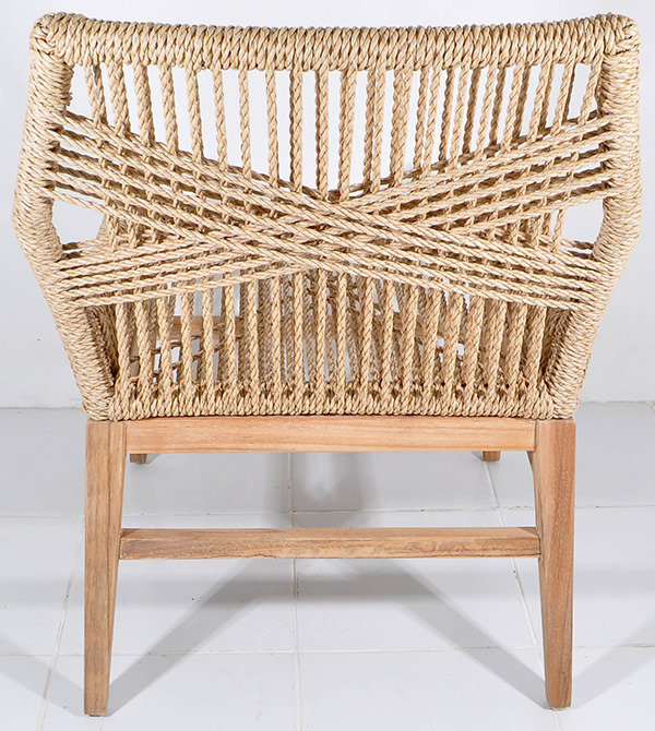 scandinavian chair with natural rattan seat weaving