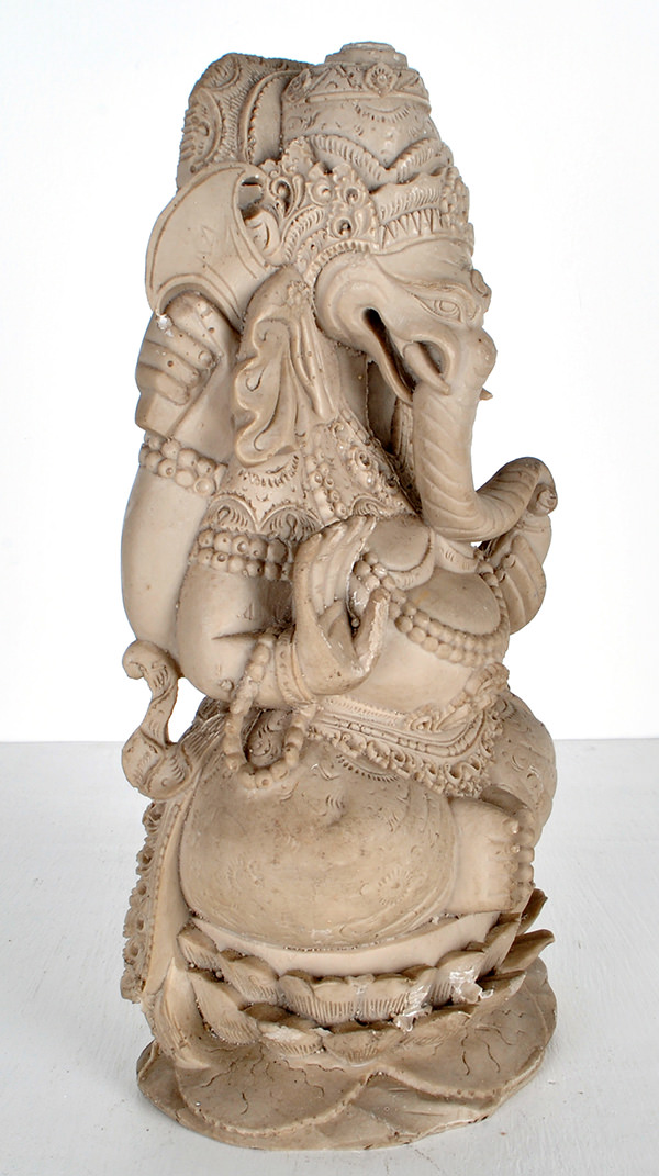 Ganesh white stone sculpture