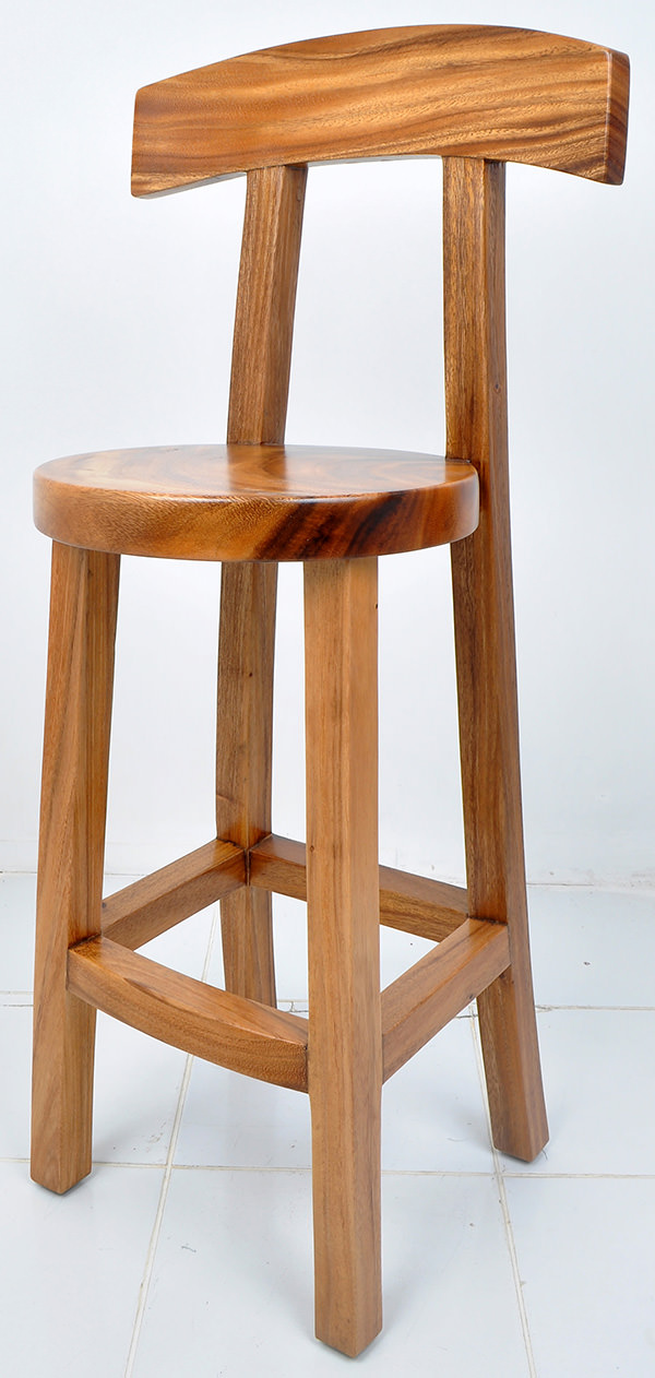 monkeypod wooden bar chair