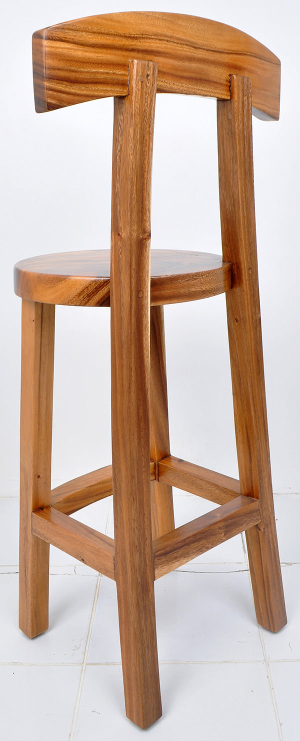 raw monkeypod bar chair with semi gloss coating