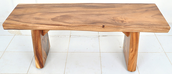 natural wood slab primitif bench