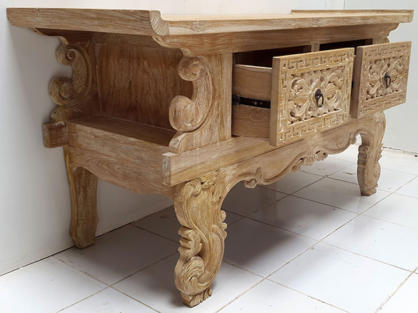 chinese wooden teak console