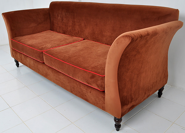 brown velvet couch