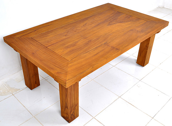 teak rustic coffee table with natural color