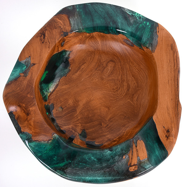 teak and resin bowl