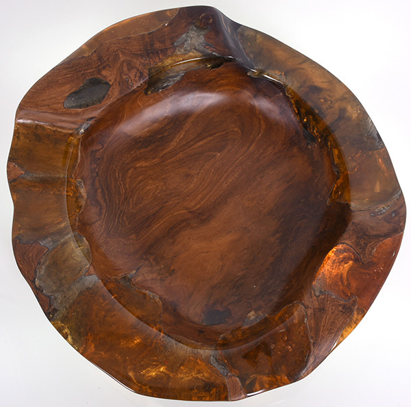 teak and resin wood bowl