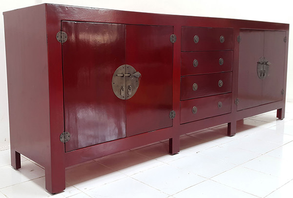 vintage red teak finish