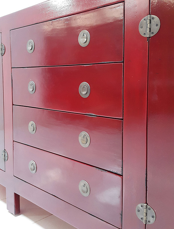 vintage red cabinet