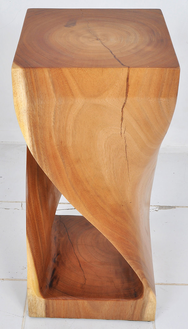 Suar stool with natural wooden stain