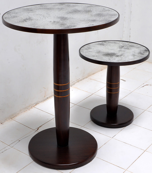 round bar table with mirror top