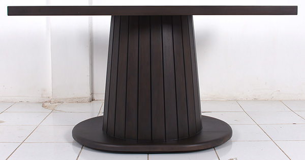 restaurant terrace teak champagne table with dark finish