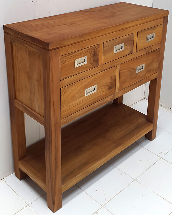 solid teak console
