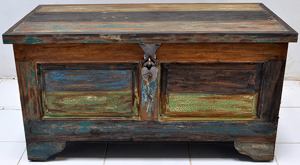 solid paint color antique trunk